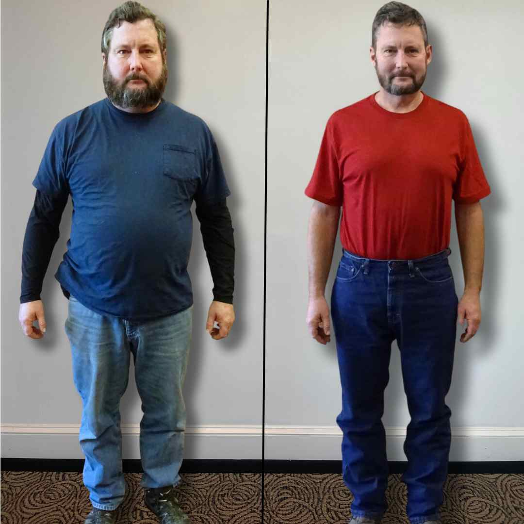 David before and after PHD Weight Loss, Down 63 lbs in 20 weeks