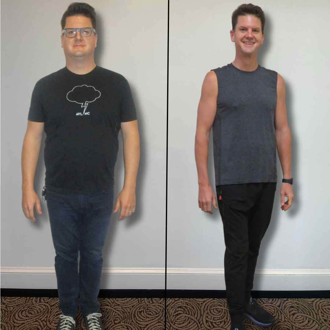 Kipper before and after PHD Weight Loss, Down 77 lbs