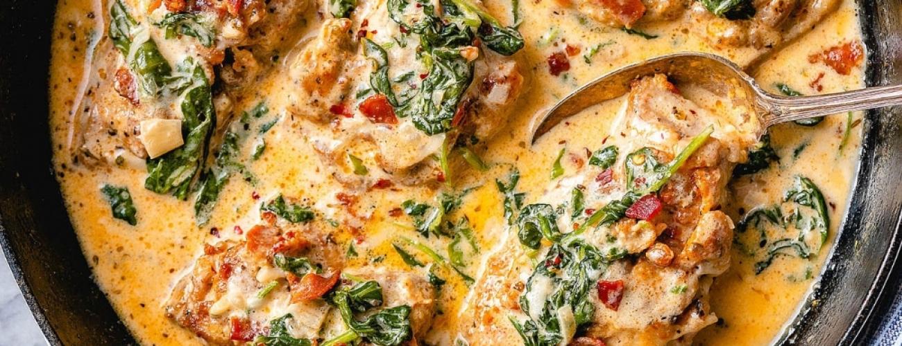 Butter & Garlic Chicken with Spinach and Bacon - PHD Weight Loss
